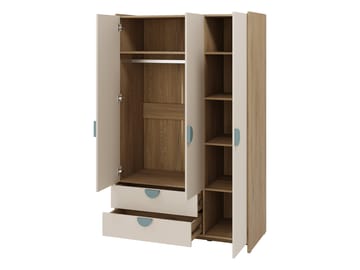 Zarek Soveromsmøbelsett - brun, beige og blå - Møbler - Barnemøbler - Barnemøbelsett