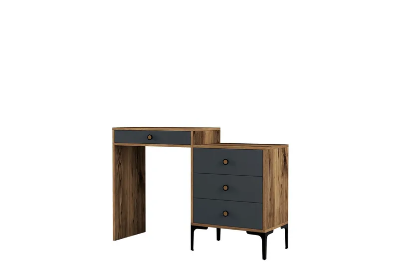 Ameias Sminkebord 124x84,7 cm Brun/Svart, Hanah Home