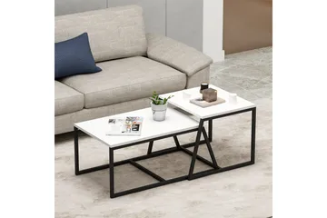 Minimal Sofabord 75x50 cm Hvit - Hanah Home - Møbler - Bord - Sofabord & salongbord