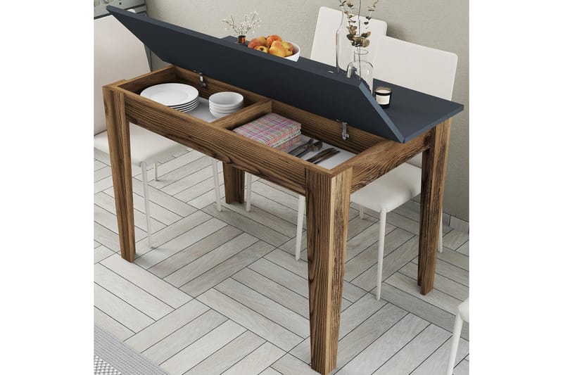 Levents Spisebord 110x72 cm Brun/Svart - Hanah Home - Møbler - Bord - Spisebord & kjøkkenbord