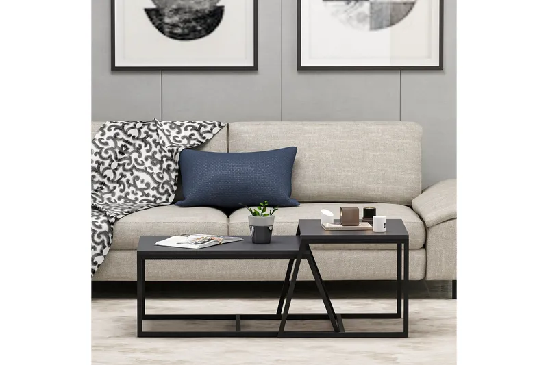 Minimal Salongbord 75x50 cm Svart - Hanah Home - Møbler - Bord - Sofabord & salongbord