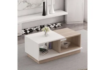 Schmida Salongbord 90x45 cm Hvit/Brun - Hanah Home - Møbler - Bord - Sofabord & salongbord