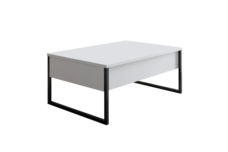 Luxe Sofabord 90x40 cm Hvit/Svart, Hanah Home