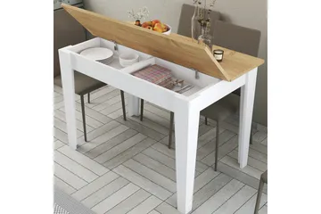 Levents Spisebord 110x72 cm Hvit/Brun - Hanah Home - Møbler - Bord - Spisebord & kjøkkenbord