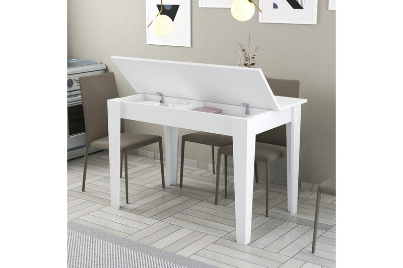 Levents Spisebord 110x72 cm Hvit - Hanah Home - Møbler - Bord - Spisebord & kjøkkenbord