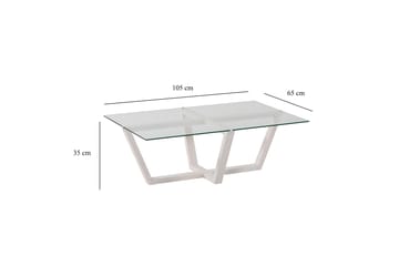 Liepene Sofabord 105x65 cm Hvit - Hanah Home - Møbler - Bord - Sofabord & salongbord