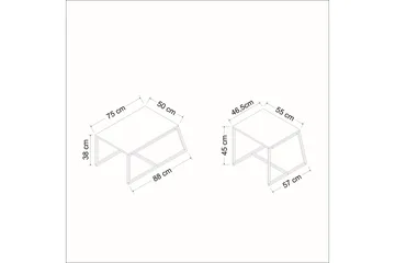 Minimal Sofabord 75x50 cm Hvit - Hanah Home - Møbler - Bord - Sofabord & salongbord