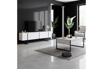 Luxe Sofabord 90x40 cm Hvit/Svart - Hanah Home - Møbler - Bord - Sofabord & salongbord