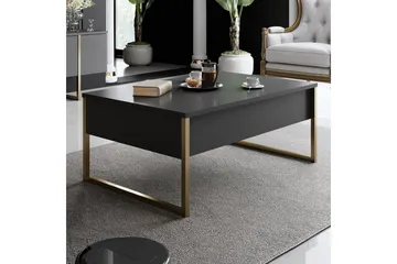 Luxe Sofabord 90x40 cm Svart/Gull - Hanah Home - Møbler - Bord - Sofabord & salongbord