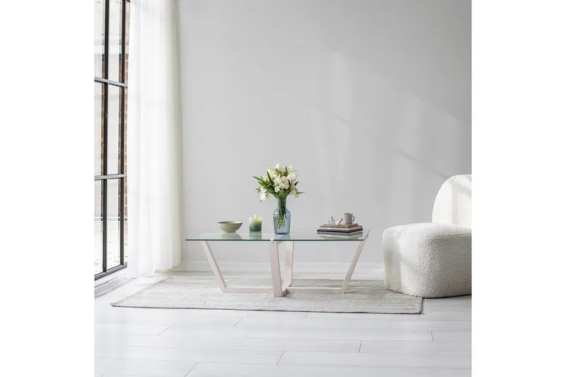 Liepene Sofabord 105x65 cm Hvit - Hanah Home - Møbler - Bord - Sofabord & salongbord