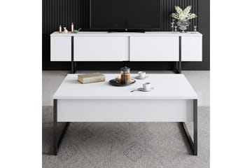 Luxe Sofabord 90x40 cm Hvit/Svart - Hanah Home - Møbler - Bord - Sofabord & salongbord