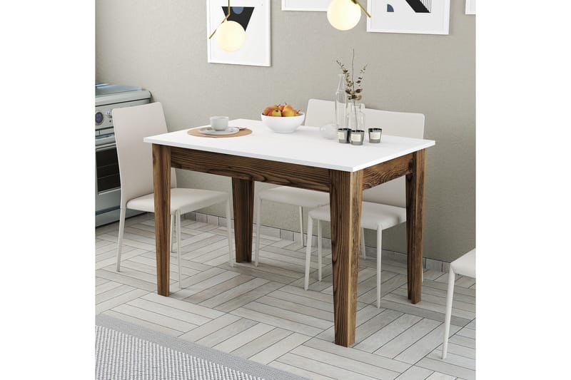 Levents Spisebord 110x72 cm Brun/Hvit - Hanah Home - Møbler - Bord - Spisebord & kjøkkenbord