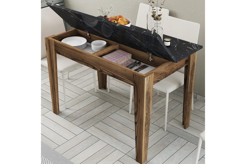 Levents Spisebord 110x72 cm Brun/Svart - Hanah Home - Møbler - Bord - Spisebord & kjøkkenbord