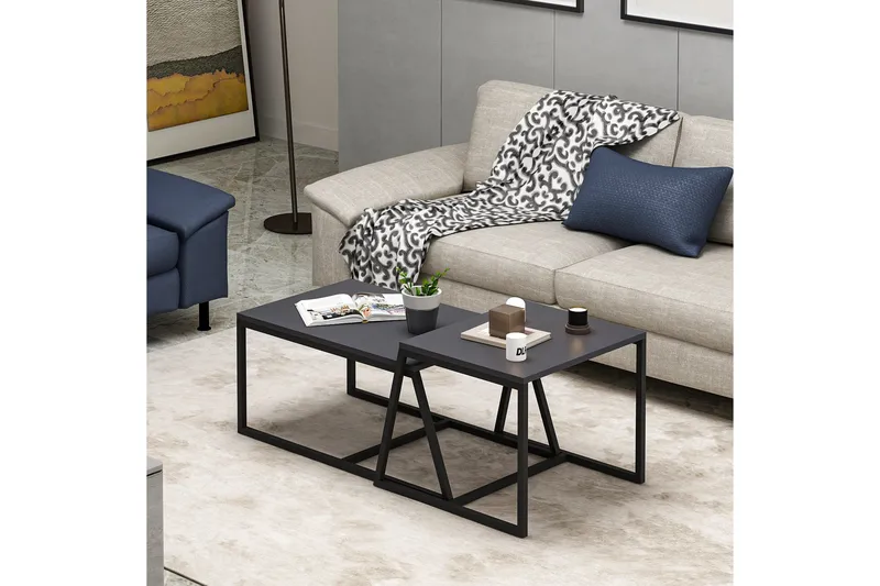 Minimal Salongbord 75x50 cm Svart - Hanah Home - Møbler - Bord - Sofabord & salongbord