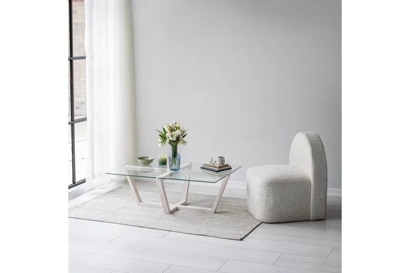 Liepene Sofabord 105x65 cm Hvit - Hanah Home - Møbler - Bord - Sofabord & salongbord