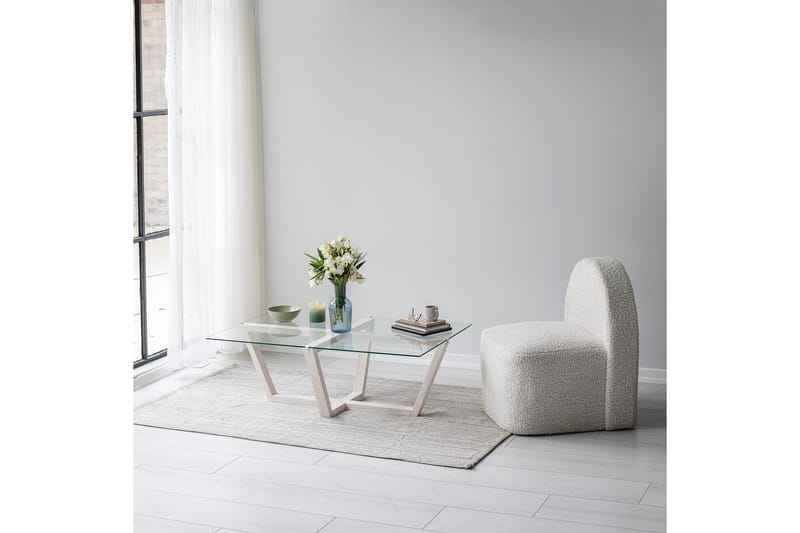 Liepene Sofabord 105x65 cm Hvit - Hanah Home - Møbler - Bord - Sofabord & salongbord