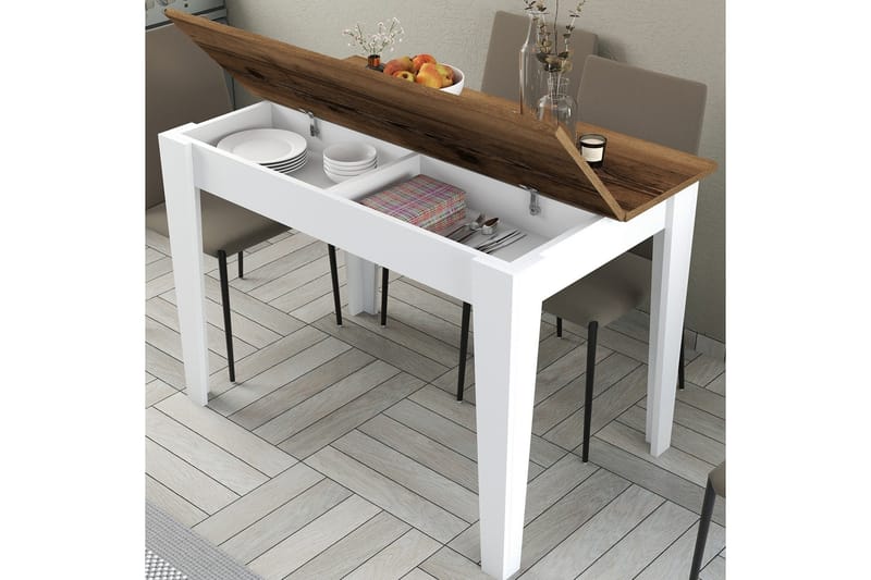 Levents Spisebord 110x72 cm Brun/Hvit - Hanah Home - Møbler - Bord - Spisebord & kjøkkenbord