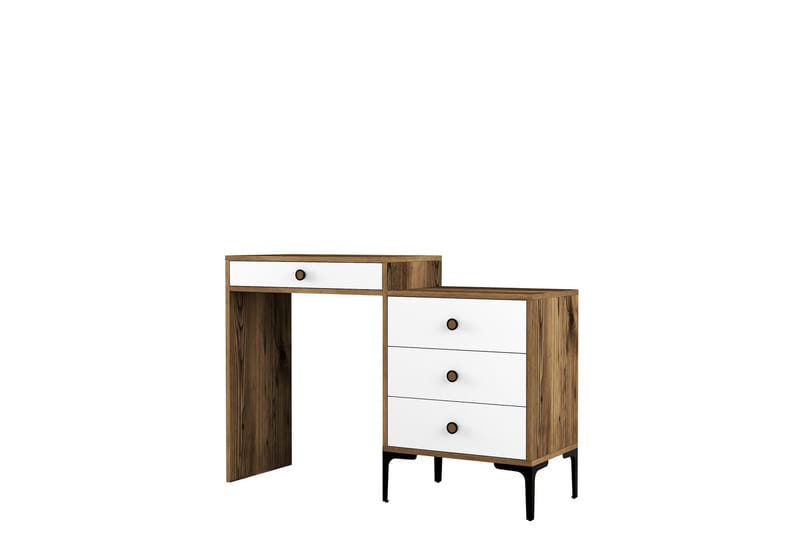 Ameias Sminkebord 124x84,7 cm Brun/Hvit, Hanah Home