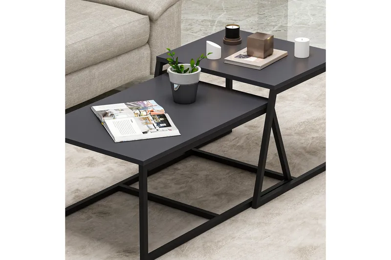 Minimal Salongbord 75x50 cm Svart - Hanah Home - Møbler - Bord - Sofabord & salongbord