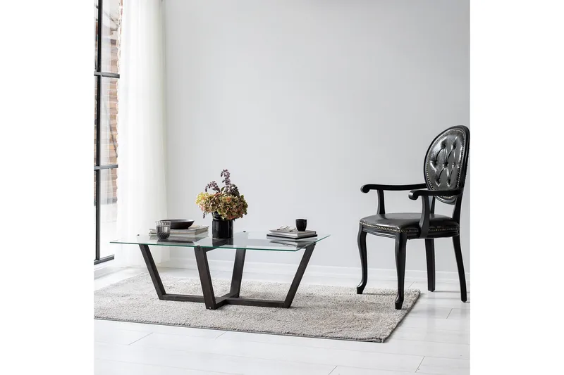 Liepene Sofabord 105x65 cm Svart, Hanah Home