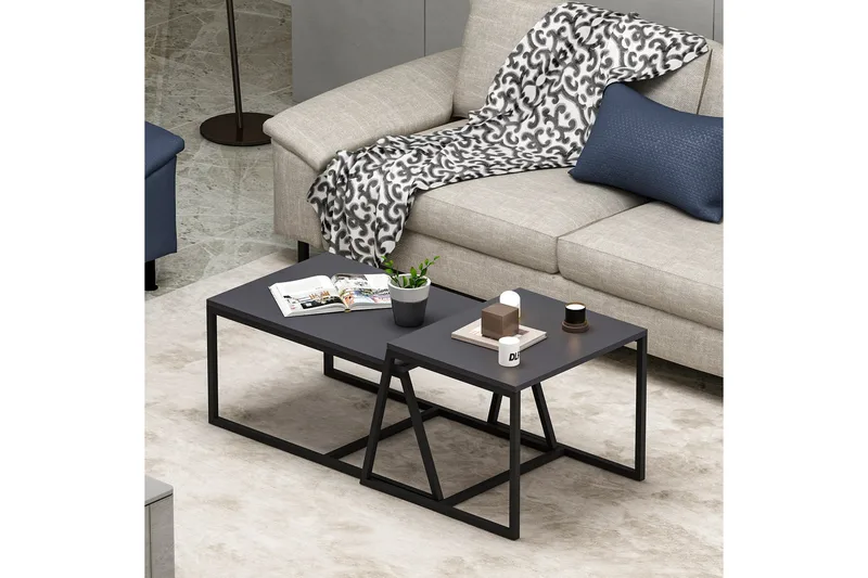 Minimal Salongbord 75x50 cm Svart - Hanah Home - Møbler - Bord - Sofabord & salongbord