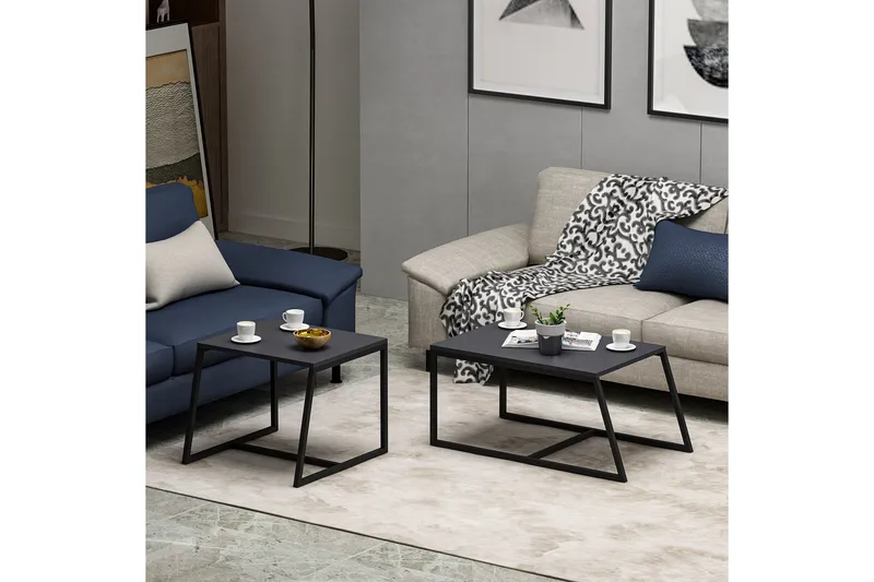 Minimal Salongbord 75x50 cm Svart - Hanah Home - Møbler - Bord - Sofabord & salongbord