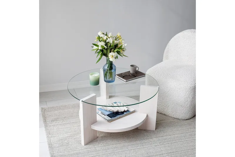 Mumondo Sofabord 75 cm Hvit - Hanah Home - Møbler - Bord - Sofabord & salongbord