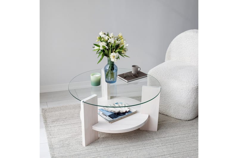 Mumondo Sofabord 75 cm Hvit - Hanah Home - Møbler - Bord - Sofabord & salongbord