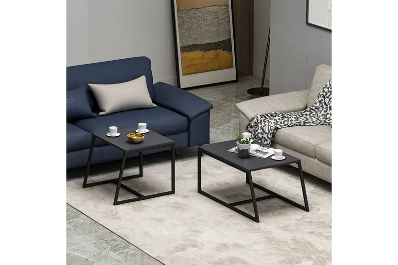 Minimal Salongbord 75x50 cm Svart - Hanah Home - Møbler - Bord - Sofabord & salongbord