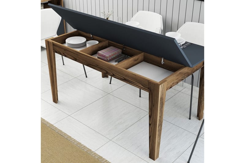 Lissione Spisebord 145x88 cm Brun/Svart - Hanah Home - Møbler - Bord - Spisebord & kjøkkenbord