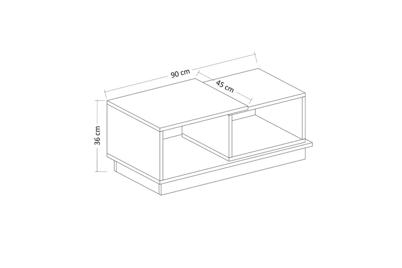Schmida Salongbord 90x45 cm Hvit/Brun - Hanah Home - Møbler - Bord - Sofabord & salongbord