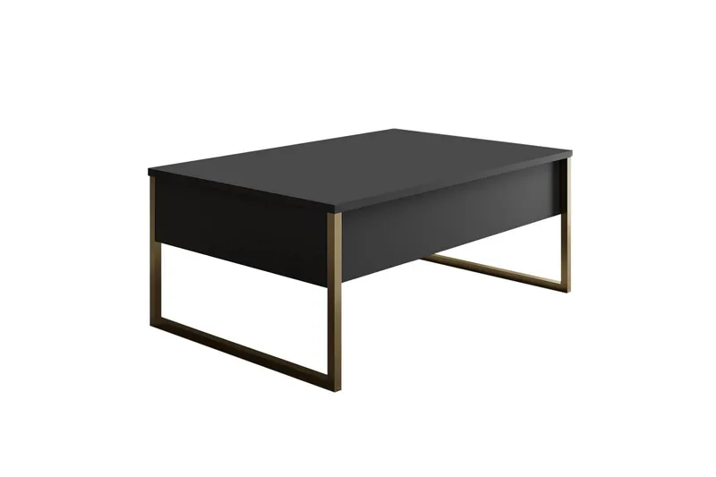 Luxe Sofabord 90x40 cm Svart/Gull, Hanah Home