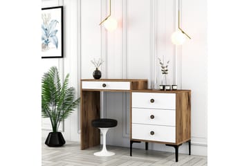 Ameias Sminkebord 124x84,7 cm Brun/Hvit - Hanah Home - Møbler - Bord - Sminkebord & toalettbord