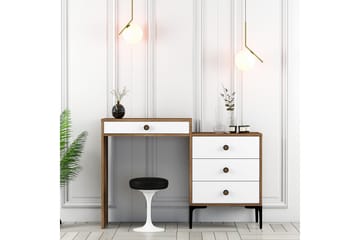 Ameias Sminkebord 124x84,7 cm Brun/Hvit - Hanah Home - Møbler - Bord - Sminkebord & toalettbord