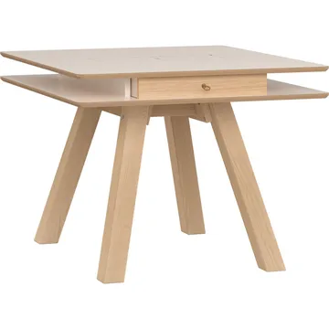 4 You Fresh Kvadratisk Spisebord 100 cm med Tre- og Eikeutseende - Beige - Møbler - Bord - Spisebord & kjøkkenbord