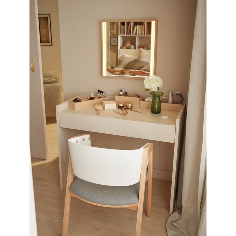 4 You Fresh Sminkebord med Oppbevaring og Belysning i Tre - Hvit - Møbler - Bord - Sminkebord & toalettbord