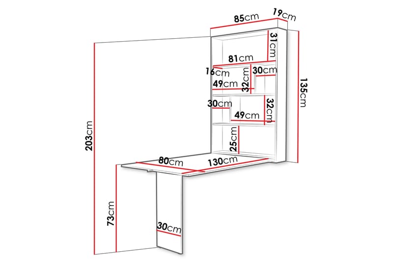 Abi Matbord Vägghängt 130 cm Rektangulær - Beige - Møbler - Bord - Spisebord & kjøkkenbord