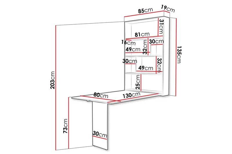 Abi Matbord Vägghängt 130 cm Rektangulær - Beige - Møbler - Bord - Spisebord & kjøkkenbord