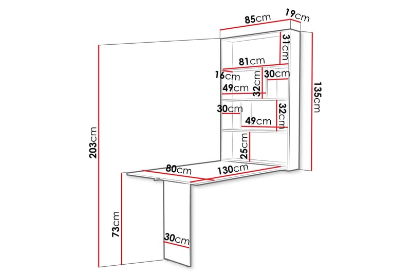 Abi Matbord Vägghängt 130 cm Rektangulær - Beige - Møbler - Bord - Spisebord & kjøkkenbord