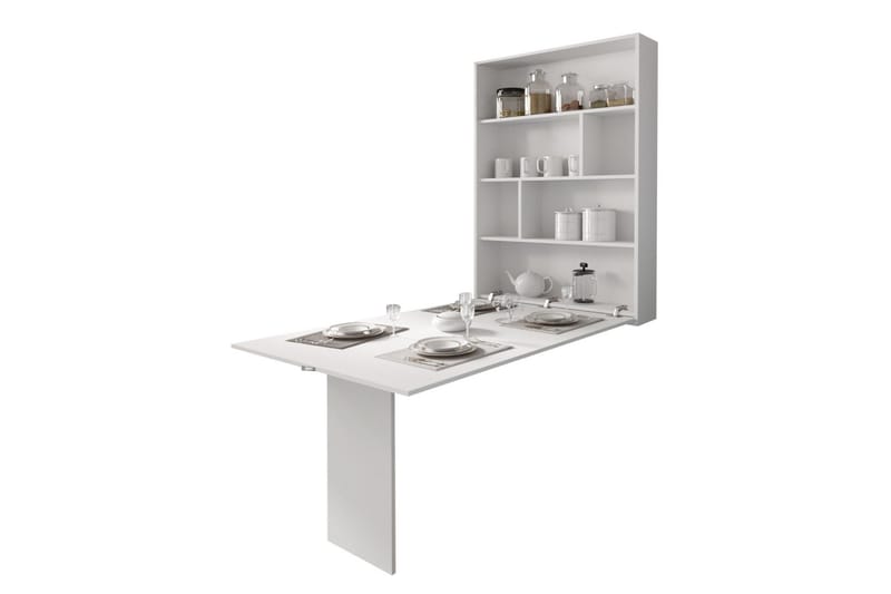 Abi Veggmontert Foldbart Spisebord 130 cm, Hvit