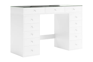 Addison Sminkebord Glass 120 cm - Hvit - Møbler - Bord - Sminkebord & toalettbord