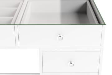 Addison Sminkebord Glass 120 cm - Hvit - Møbler - Bord - Sminkebord & toalettbord