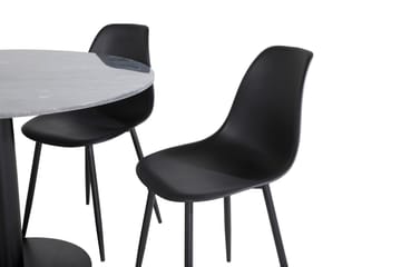 Admira rundt spisebord 106 cm i marmor med 4 Polar spisestoler - Møbler - Bord - Spisegruppe