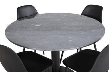 Admira rundt spisebord 106 cm i marmor med 4 Polar spisestoler - Møbler - Bord - Spisegruppe