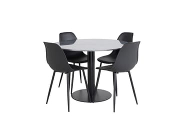 Admira rundt spisebord 106 cm i marmor med 4 Polar spisestoler - Møbler - Bord - Spisegruppe