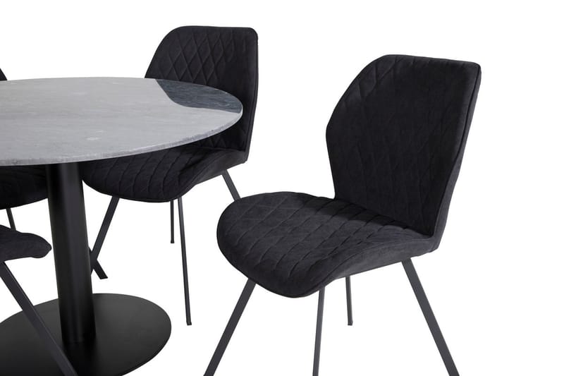 Admira spisebord 106 cm rundt i marmor med 4 Gemma spisestoler - Møbler - Bord - Spisegruppe