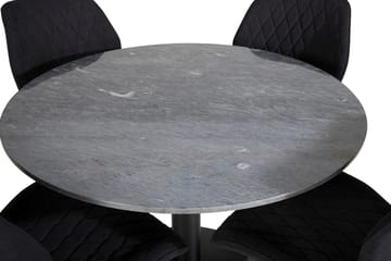 Admira spisebord 106 cm rundt i marmor med 4 Gemma spisestoler - Møbler - Bord - Spisegruppe