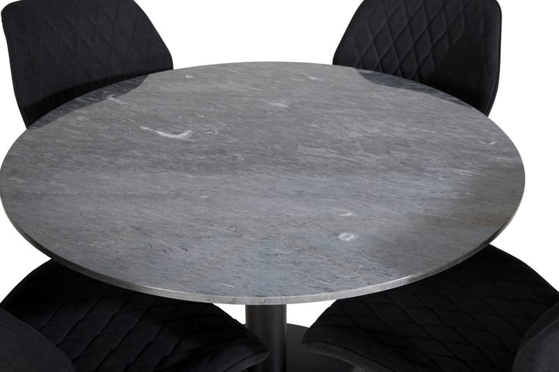Admira spisebord 106 cm rundt i marmor med 4 Gemma spisestoler - Møbler - Bord - Spisegruppe