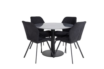 Admira spisebord 106 cm rundt i marmor med 4 Gemma spisestoler - Møbler - Bord - Spisegruppe