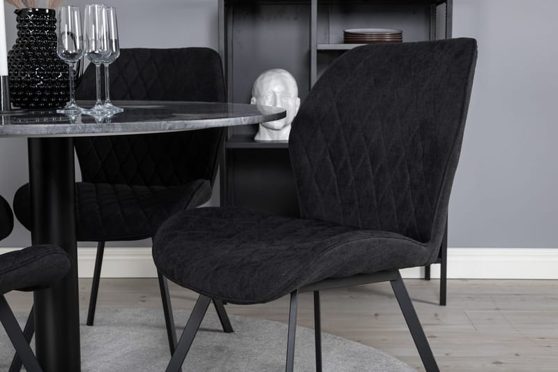 Admira spisebord 106 cm rundt i marmor med 4 Gemma spisestoler - Møbler - Bord - Spisegruppe